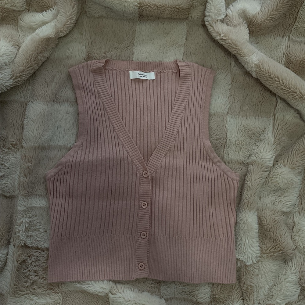 Active USA Ribbed Knit Tank Top - Mauve